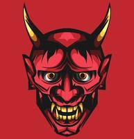 oni mask demon röd illustration design vektor