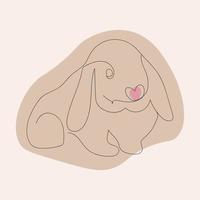 minimalistische kaninchenvektorillustration. Kaninchen im skandinavischen Stil. Chinesisches Neujahr 2023 des Kaninchens vektor
