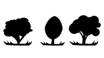 silhuetter av träd i vektor eps 10. silhuetter av olika träd