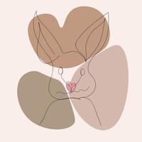minimalistisk kanin vektorillustration. kanin i skandinavisk stil.kinesiskt nyår 2023 av kaninen vektor