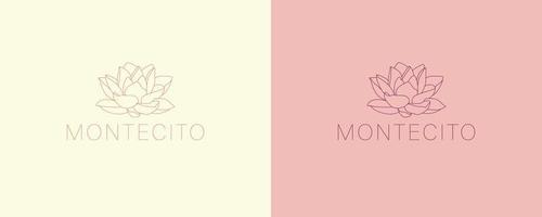 Natur-Logo. florales Logo. Blumensymbol. florales Emblem. Kosmetik, Spa, Schönheitssalon, Dekoration, Boutique-Logo. kräuter, blatt, naturikone. Montecito-Logo-Design. vektor