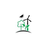 Symbol für grüne Ökologie-Turbinenenergie vektor
