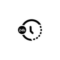 Schwarzes Symbol für 24-Stunden-Dienste vektor