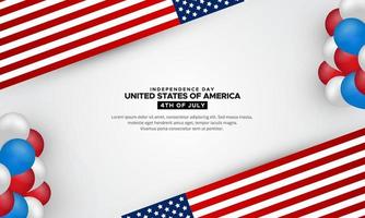 außergewöhnlicher und fantastischer Design-Hintergrundvektor der Vereinigten Staaten des amerikanischen Unabhängigkeitstages vektor