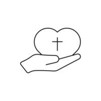 Symbol für das Kreuz der christlichen Anbetung auf der Hand vektor