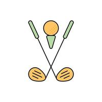 Golfsport-Putter und T-Ball-Symbol vektor