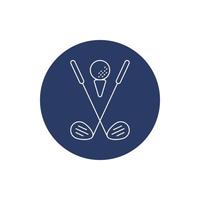 Golfsport-Putter und T-Ball-Symbol vektor