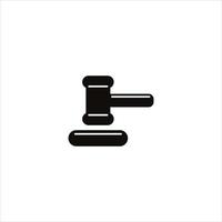 Hammer Anwaltskanzlei schwarzes Logo-Symbol, weißer Hintergrund. vektor