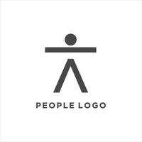 Schreiben Sie ein abstraktes Menschen-Logo-Vektordesign. vektor