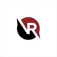 vr-Logo. Briefdesignvektor mit roter und schwarzer Farbvorlage. vektor