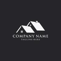 fastigheter, hem logotyp, hus logotyp designmall. svart bakgrund. vektor