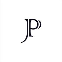 Buchstabe jp-Design-Logo-Vektor vektor