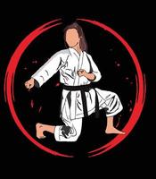 Karate Illustration Vektor Logo Icon Club und T-Shirt