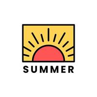 Logo mit sommerlichen Vibes im gestreiften Stil vektor