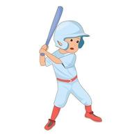 ein Kind, das Baseball spielt. vektorillustration im flachen stil. vektor