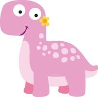 niedlicher dino rosa kinder dinosaurier charakter charakter design vektor