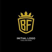 anfänglicher bf-logo-schild-kronenstil, luxuriöses elegantes monogramm-logo-design vektor