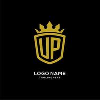 Initial-Up-Logo-Schild-Kronenstil, luxuriöses, elegantes Monogramm-Logo-Design vektor