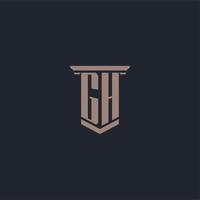 gh initial monogram logotyp med pelare stil design vektor