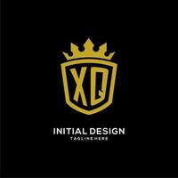 anfänglicher xq-Logo-Schild-Kronenstil, luxuriöses, elegantes Monogramm-Logo-Design vektor