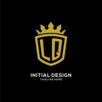 Anfangs-lq-Logo-Schild-Kronenstil, luxuriöses, elegantes Monogramm-Logo-Design vektor