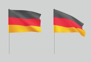 tyska flaggor. uppsättning nationella realistiska tyska flaggor. vektor