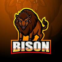 stark bison maskot esport logotypdesign vektor