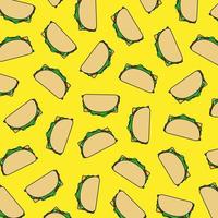 tacos mat illustration vektor mönster