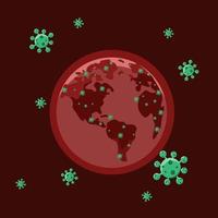 illustration av coronavirus som attackerar jorden vektor