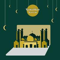 ramadan-vektorillustration mit fastenmonatslebensmittel für werbedesign vektor