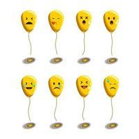 vektorillustration der ballonausdruck-emoticonsammlung vektor