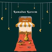 ramadan-vektorillustration mit fastenmonatslebensmittel für werbedesign vektor