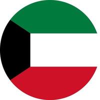 Kuwait-Flagge in Kreisform isoliert auf png oder transparentem Hintergrund, Symbol von Kuwait. Vektor-Illustration vektor