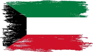 kuwait flagga med pensel färg texturerat isolerad på png eller transparent background.symbol av kuwait. vektor illustration