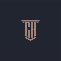 gk Anfangsmonogramm-Logo mit Säulendesign vektor
