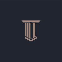 mi Anfangsmonogramm-Logo mit Säulendesign vektor