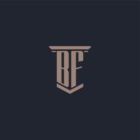 bf initial monogram logotyp med pelare stil design vektor