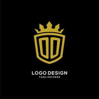 anfänglicher oo-logo-schild-kronenstil, luxuriöses elegantes monogramm-logo-design vektor
