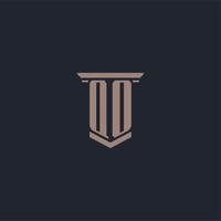 qo Anfangsmonogramm-Logo mit Säulendesign vektor