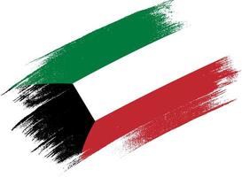 kuwait flagge mit pinselfarbe texturiert isoliert auf png oder transparentem hintergrund. symbol von kuwait. Vektor-Illustration vektor