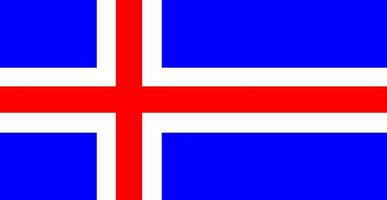 Farbe isolierte Vektorillustration der Flagge von Island vektor