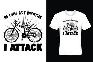 Fahrrad-T-Shirt-Design, Vintage, Typografie vektor