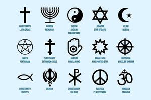 religiösa tecken. ikoner för religion och tro vektor