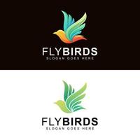 Fliegen Sie Vögel oder Taube Schönheit Logo Design Vektorvorlage zwei Version vektor