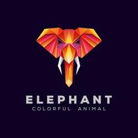 geometrisk elefant logotyp illustration vektor mall