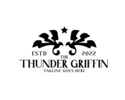 abstrakt thunder griffin logotyp vektor siluett ikon