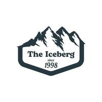 moderna isberg berg logotyp siluett. alpina eller himalaya bergslogotyp vektor