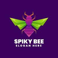 spiky bee logotyp, färgglad färggradient stil vektor