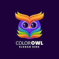 colorowl logotyp, färggradient färgfull stil vektor