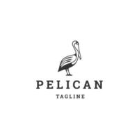 Tiere Pelikan Logo Icon Design Vorlage flacher Vektor